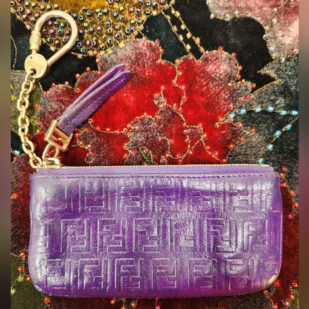 Fendi Purple Embossed Wallet